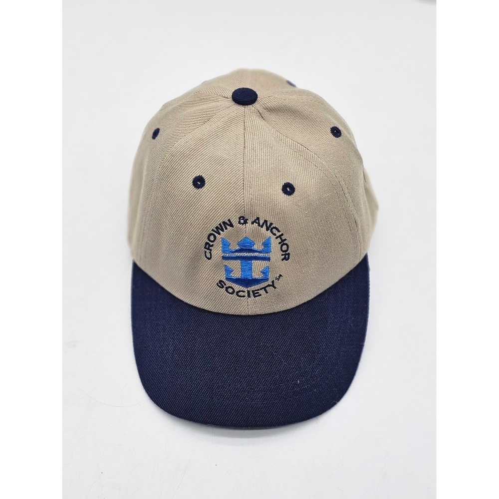 Royal Caribbean Vintage Hat Men OS Tan Crown & Anchor Society Baseball Cap - Picture 1 of 8